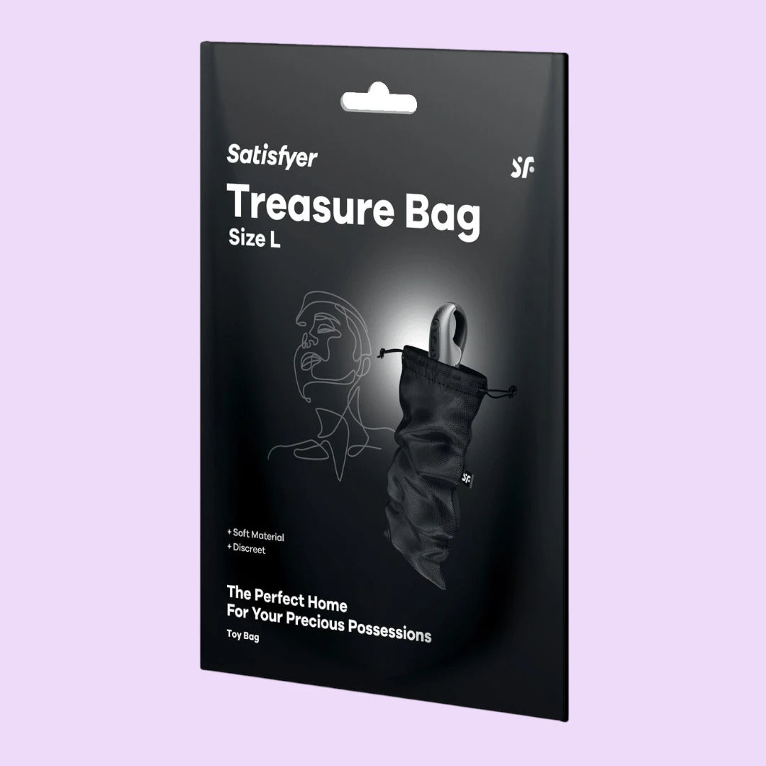 Мішечок для секс-іграшок Satisfyer Treasure Bag L (чорний / фіолетовий)