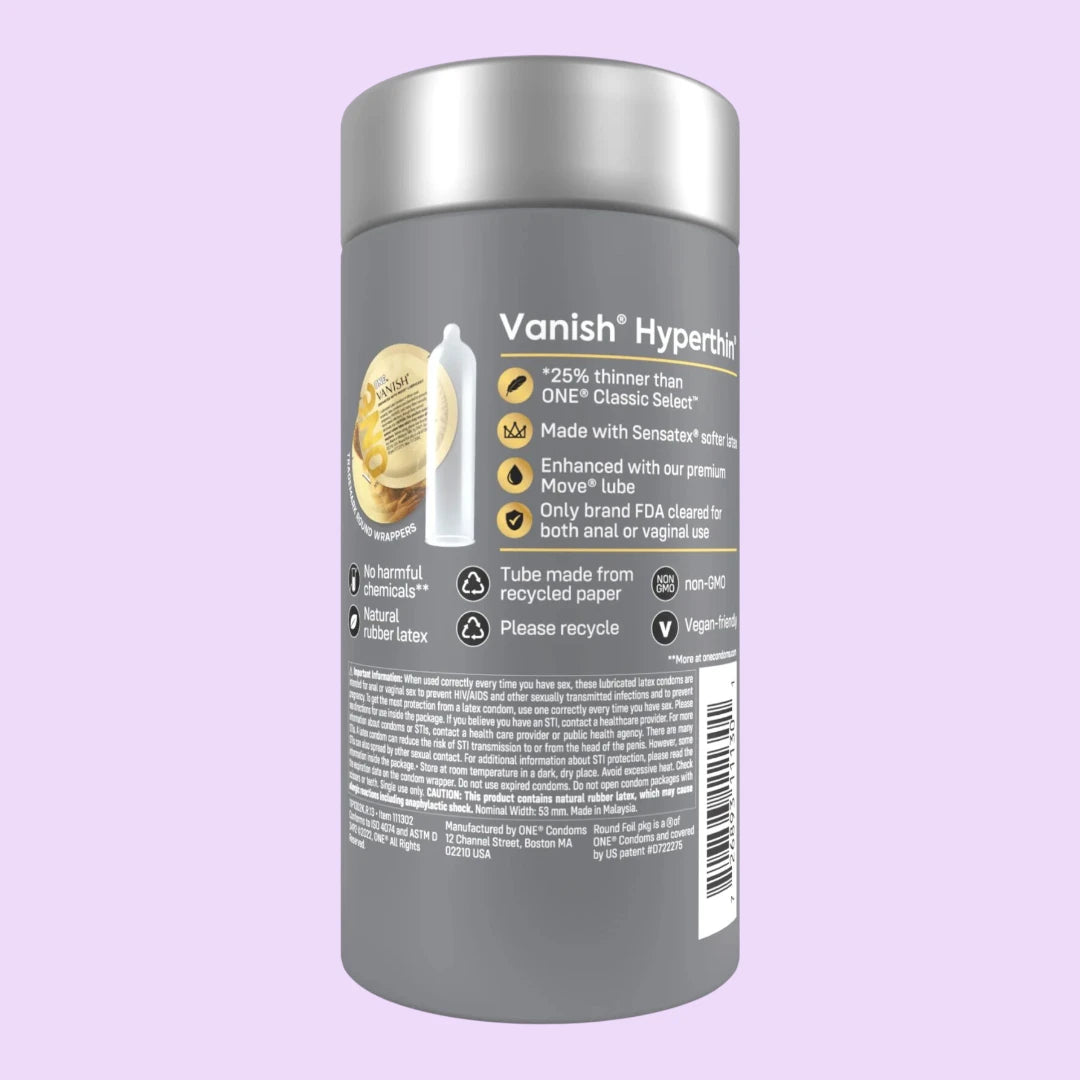 Презервативи ONE Vanish Hyperthin, 12 шт, ультратонкі, зі змазкою