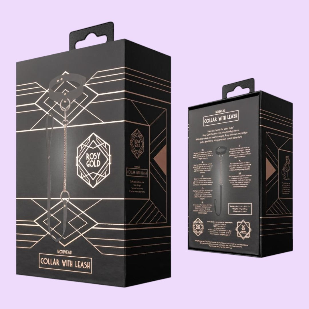 Нашийник з повідцем Rosy Gold