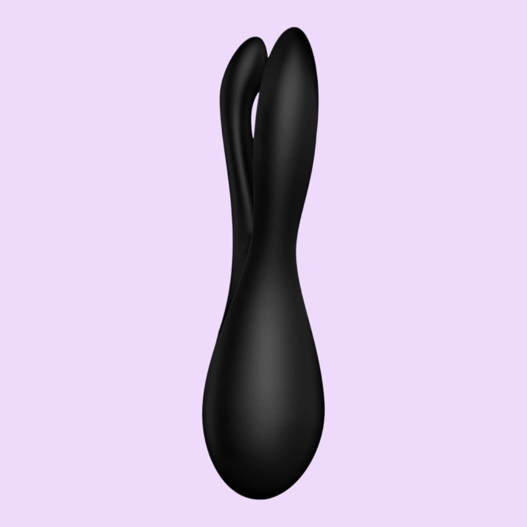 Кліторальний вібратор Satisfyer Threesome 2 Black (3 гнучкі пальчики, 3 мотори)