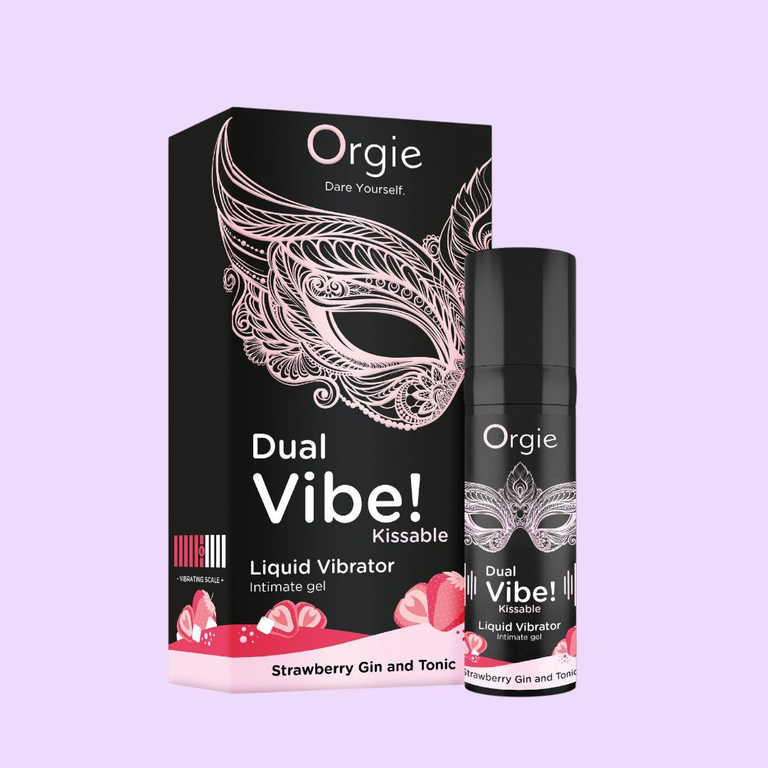 Orgie Dual Vibe! Strawberry Gin & Tonic - їстівний рідкий вібратор (15 мл)