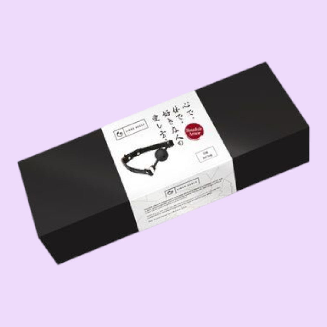 Повітропроникний кляп Liebe Seele Boudoir Amor Ball Gag Black, силіконова кулька 4,3 см