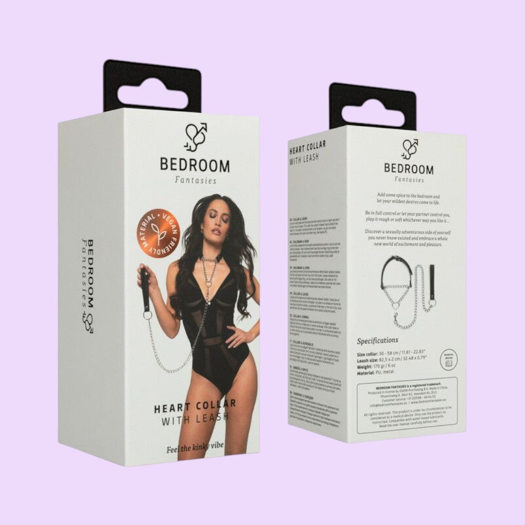 Нашийник з повідцем Bedroom Fantasies: Collar with Chain - Silver