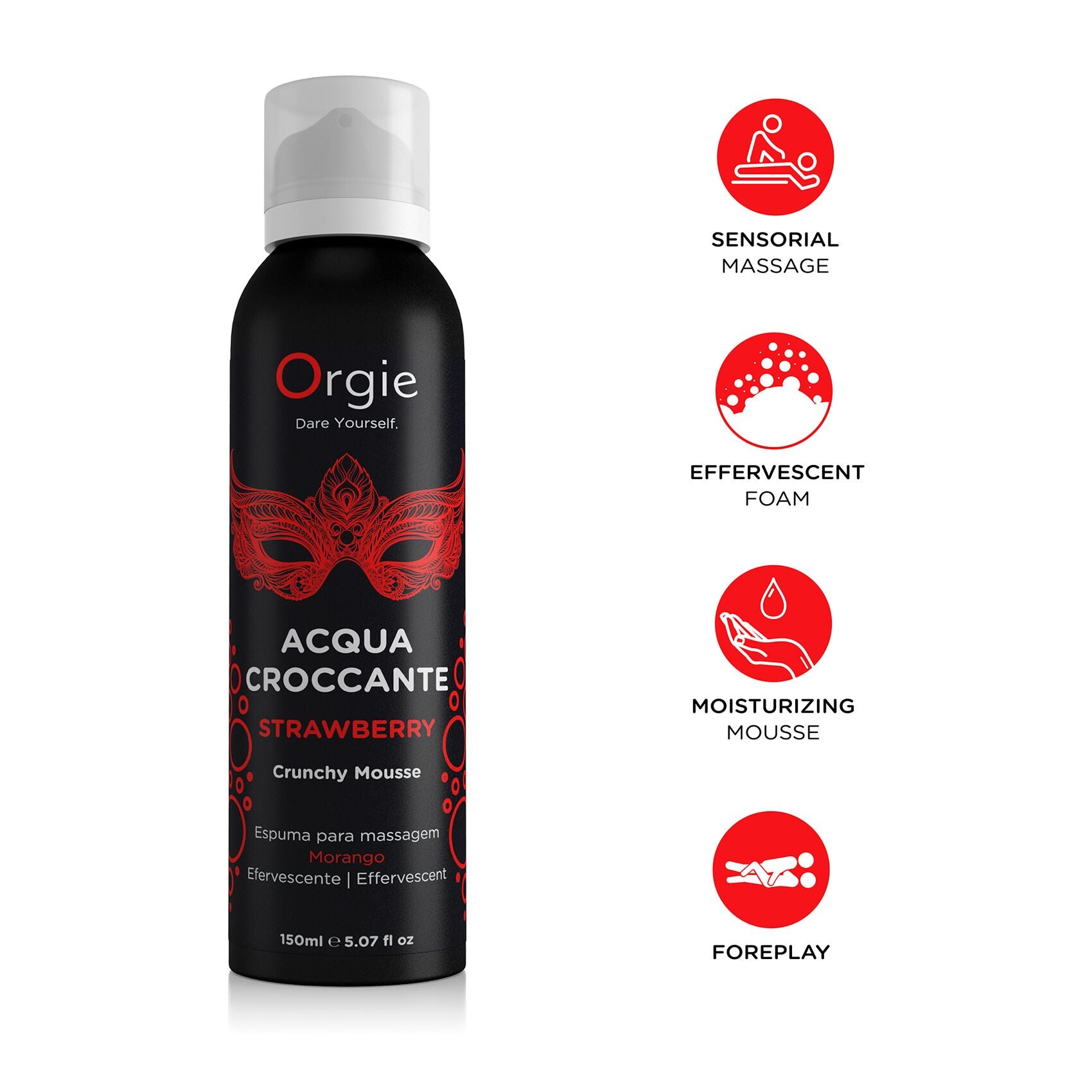 Масажна пінка Orgie Acqua Croccante Strawberry 150 мл