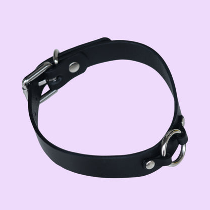 Шкіряний чорний чокер Purrsense Bibi