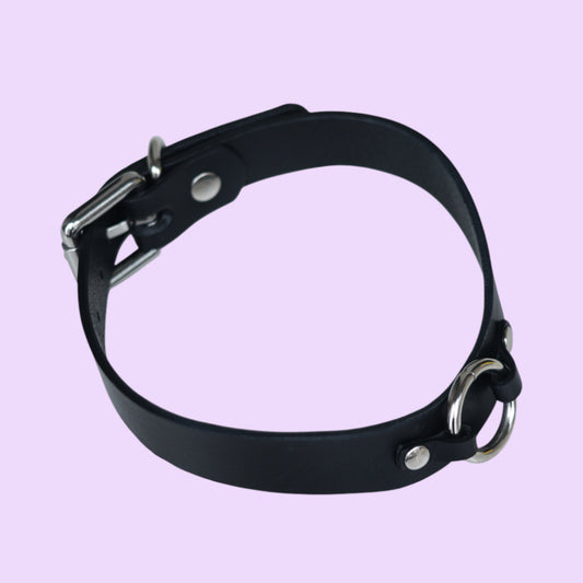 Шкіряний чорний чокер Purrsense Bibi