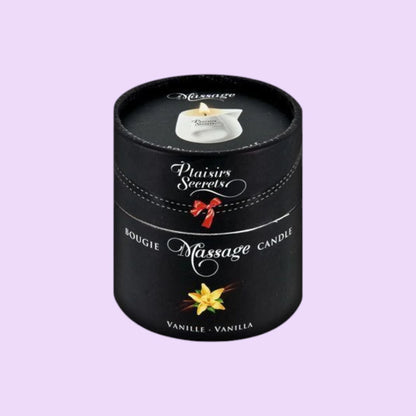 Масажна свічка Plaisirs Secrets Vanilla (80 мл) подарункова упаковка, керамічний посуд