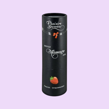 Масажна олія Plaisirs Secrets Strawberry (59 мл) з афродизіаками, їстівна, подарункове пакування