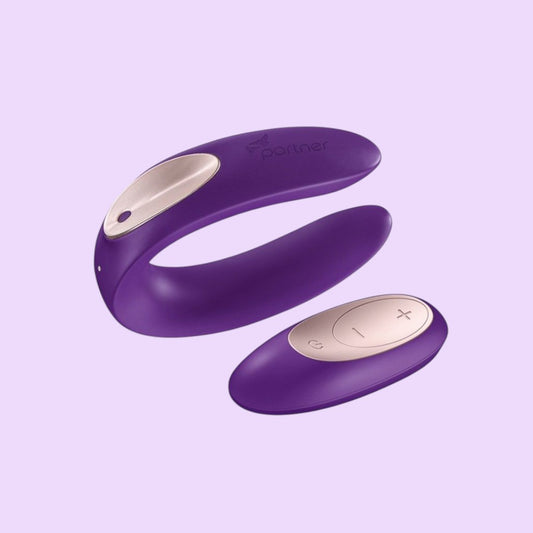 Вібратор для пар Satisfyer Double Plus Remote (пульт ДК, 2 мотори)