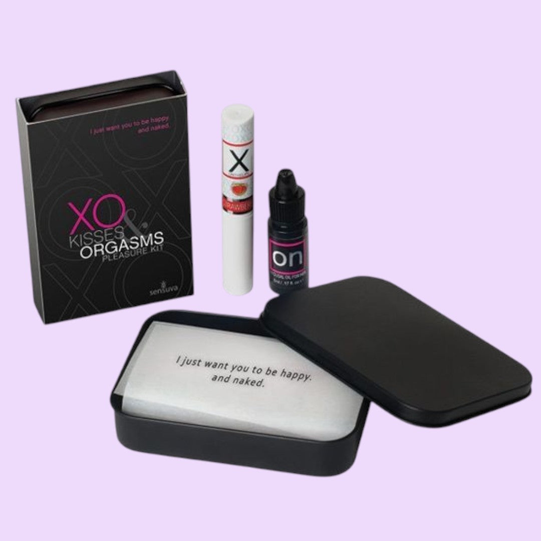 Подарунковий набір Sensuva XO Kisses & Orgasms - бальзам для губ з феромонами + рідкий вібратор ON for Her