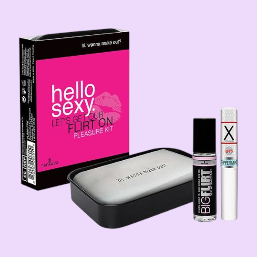 Подарунковий набір для флірту Sensuva Hello Sexy - бальзам для губ + феромони