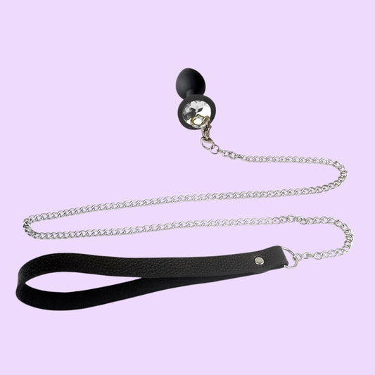 Анальна пробка з повідцем Art of Sex Metal Anal Plug with Leash S