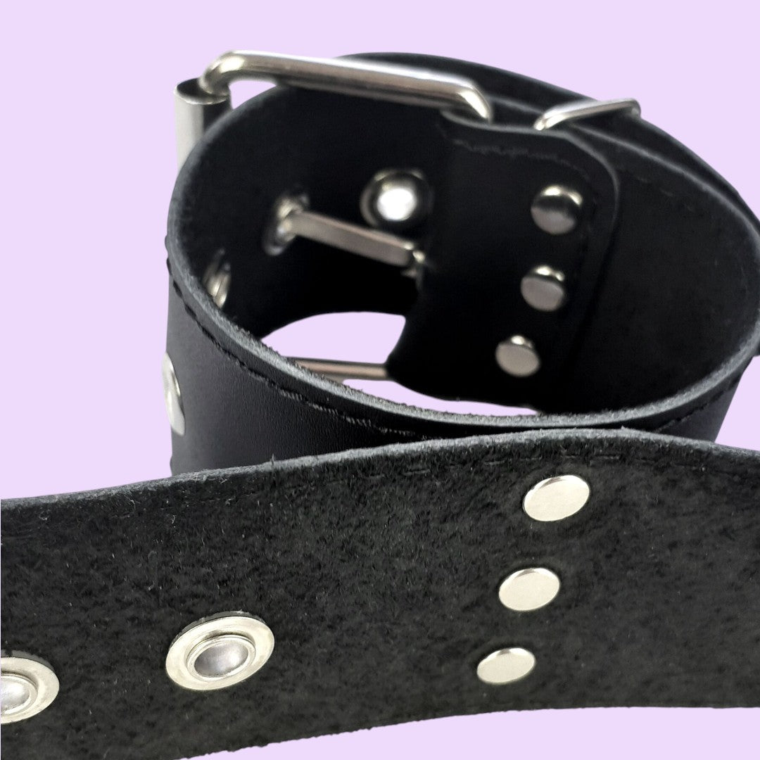 Нашийник з наручниками із натуральної шкіри Art of Sex