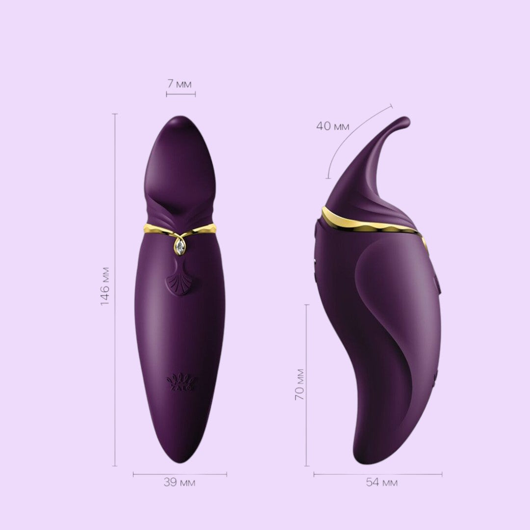 Вібратор 2в1 з язичком Zalo Hero (кристал Swarovski)