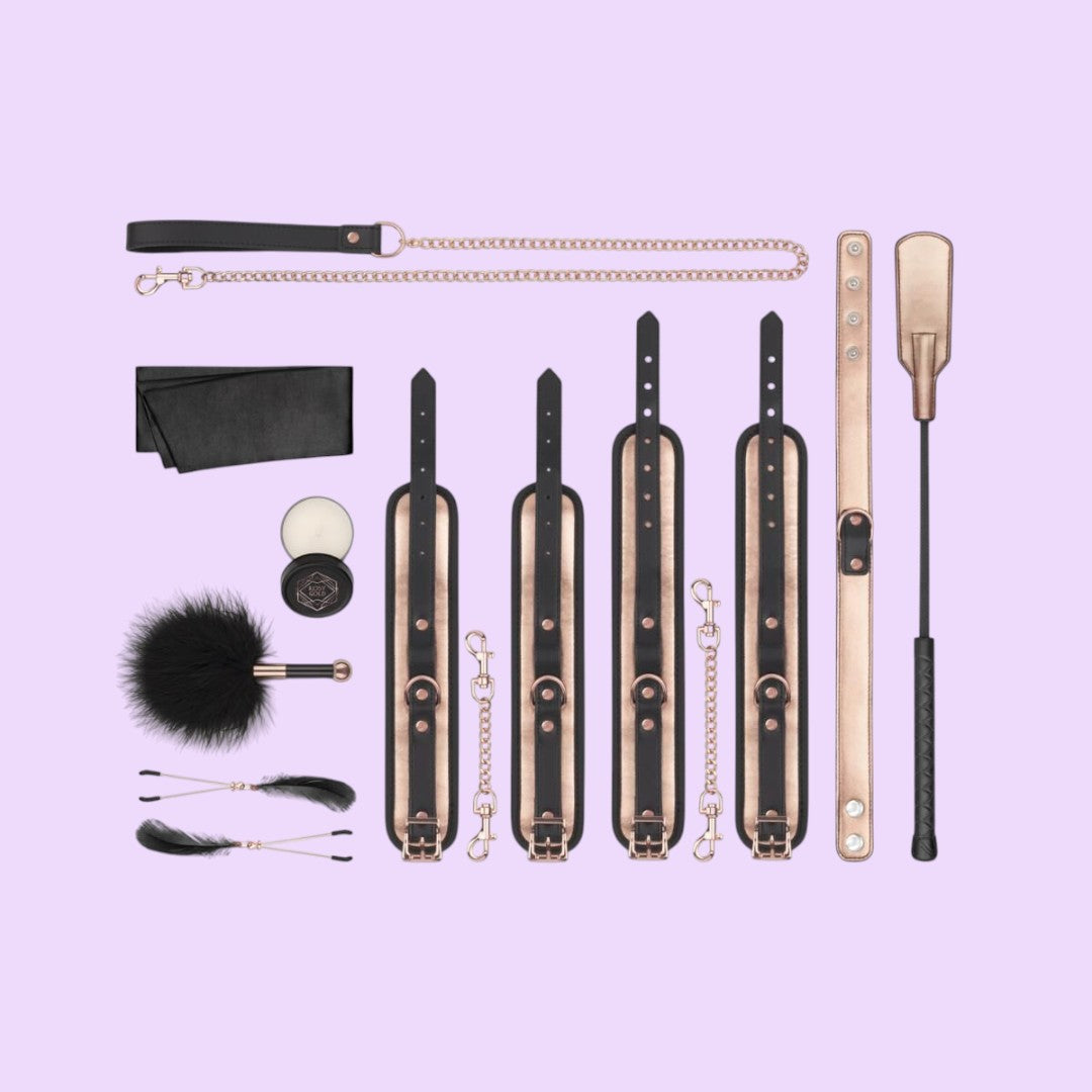 Шикарний набір для BDSM Rosy Gold – Nouveau BDSM set, 9 аксесуарів