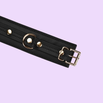 Наручники з ланцюжком Liebe Seele Black Organosilicon Wrist Cuff, екошкіра