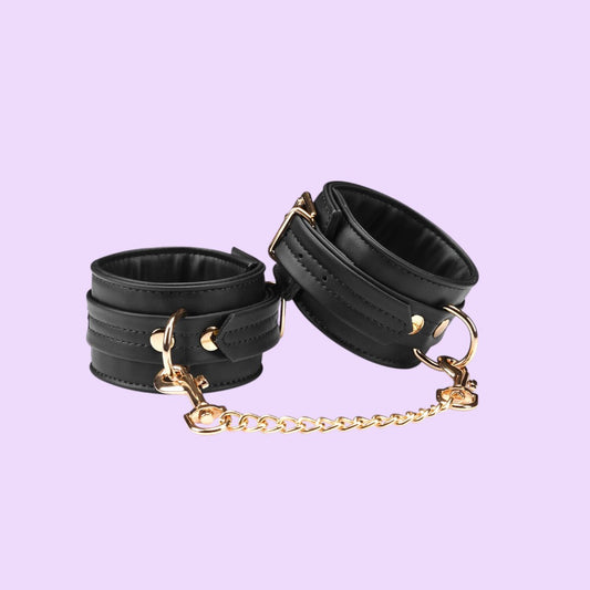 Поножі Liebe Seele Black Organosilicon Anklecuffs, екошкіра