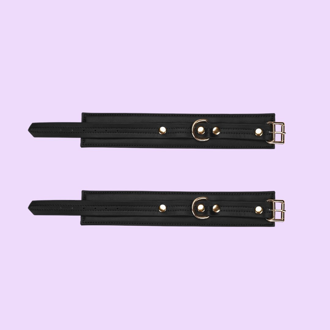 Поножі Liebe Seele Black Organosilicon Anklecuffs, екошкіра