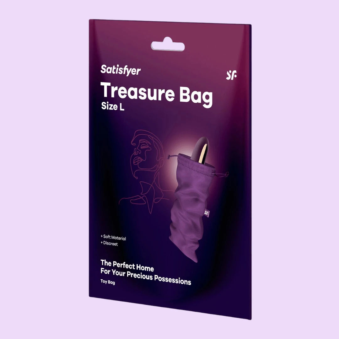 Мішечок для секс-іграшок Satisfyer Treasure Bag L (чорний / фіолетовий)