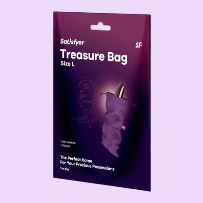 Мішечок для секс-іграшок Satisfyer Treasure Bag L (чорний / фіолетовий)