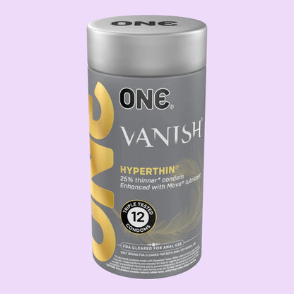 Презервативи ONE Vanish Hyperthin, 12 шт, ультратонкі, зі змазкою