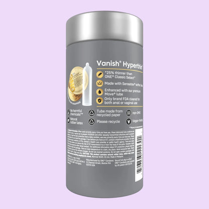 Презервативи ONE Vanish Hyperthin, 12 шт, ультратонкі, зі змазкою