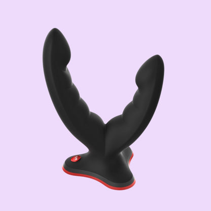 Подвійний фалоімітатор Fun Factory RYDE Black з присоскою