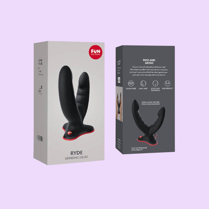 Подвійний фалоімітатор Fun Factory RYDE Black з присоскою