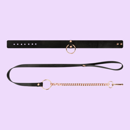 Нашийник з повідцем Rosy Gold