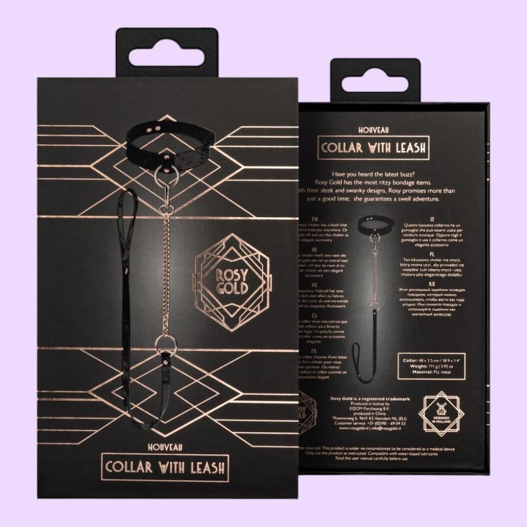 Нашийник з повідцем Rosy Gold