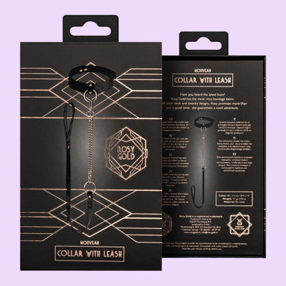 Нашийник з повідцем Rosy Gold