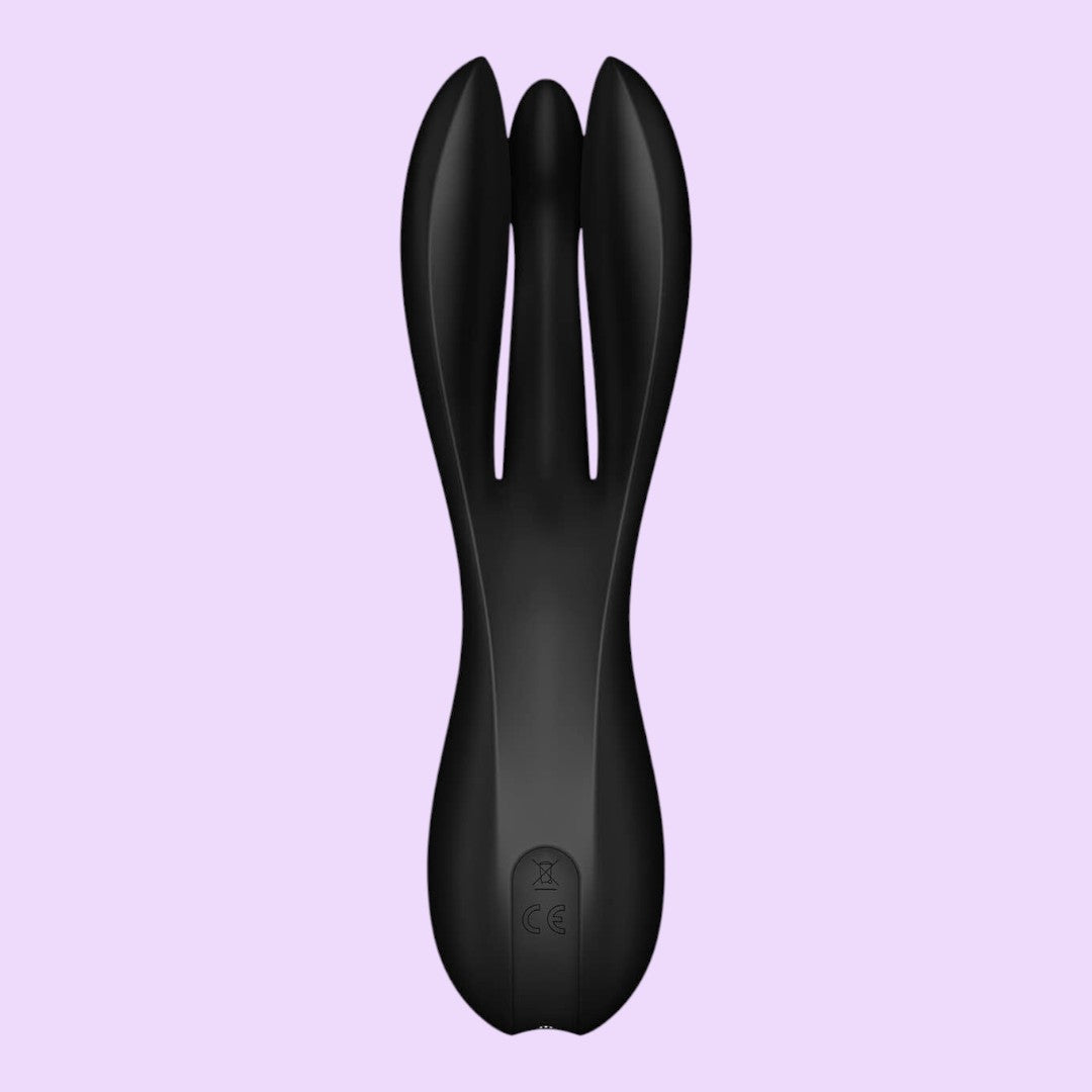 Кліторальний вібратор Satisfyer Threesome 2 Black (3 гнучкі пальчики, 3 мотори)