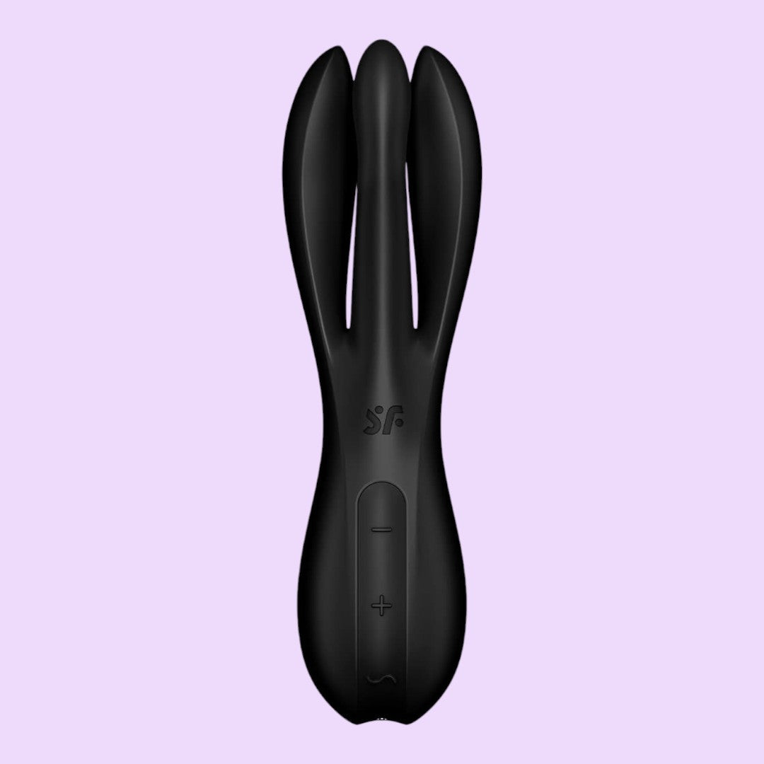 Кліторальний вібратор Satisfyer Threesome 2 Black (3 гнучкі пальчики, 3 мотори)