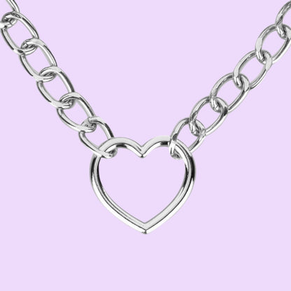 Нашийник з повідцем Bedroom Fantasies: Collar with Chain - Silver