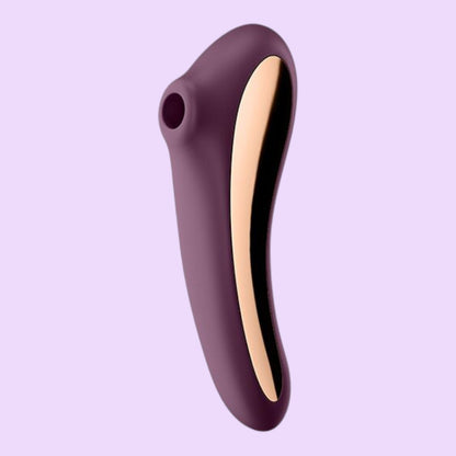 Вакуумний стимулятор з вібрацією Satisfyer Dual Kiss Wine Red